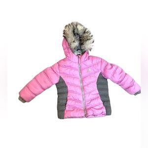 ZeroXposur Girls Sz 4/5 Petunia Puffer Winter Jacket With Fur Trim Hood Coat